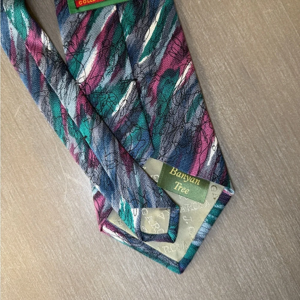 J. Garcia Banyan Tree Collector's Edition Abstract Silk Tie - Vintage Design - Picture 4 of 7